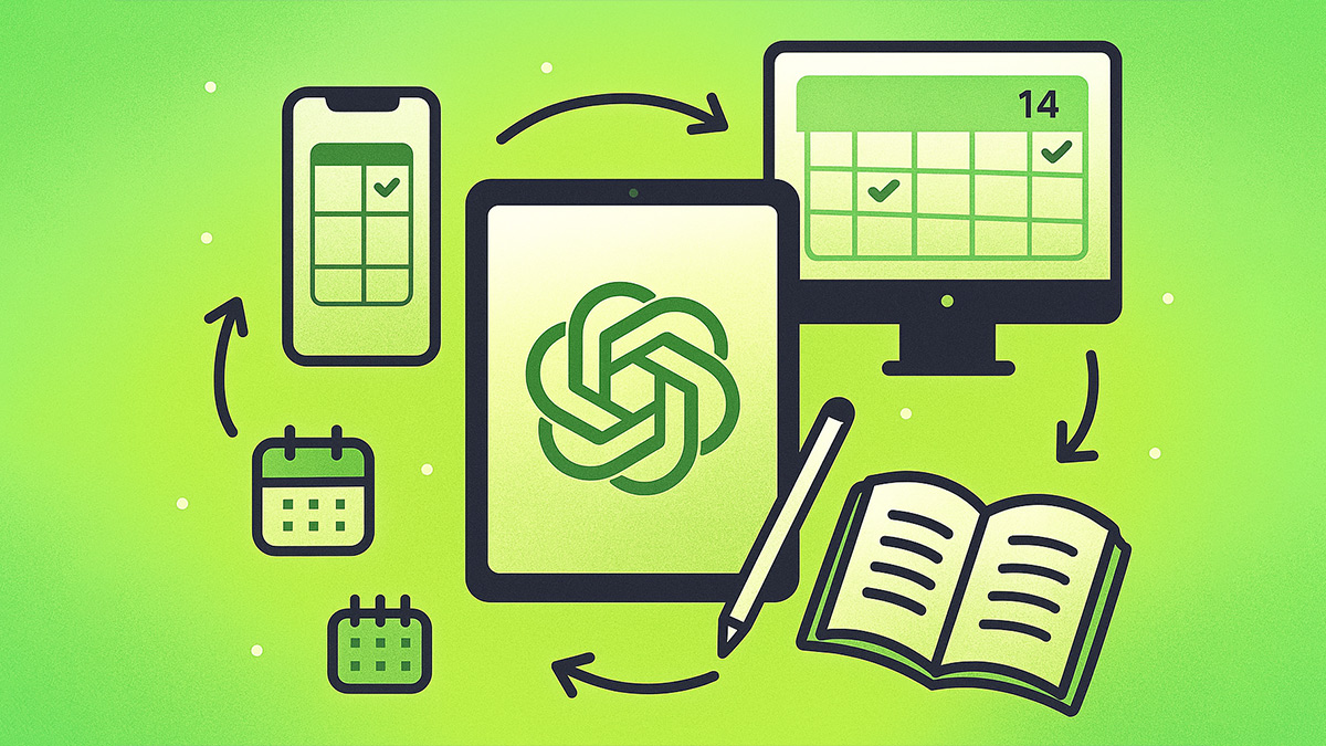 Excellent illustration showcasing chatgpt being used as an exam planner