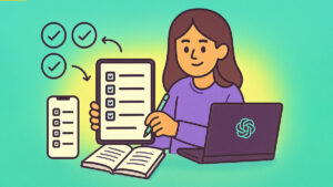 Student working on thesis with chatgpt effectively