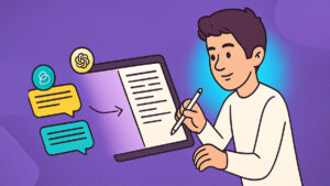 Student collecting evidence to support his claim and thesis in his paper