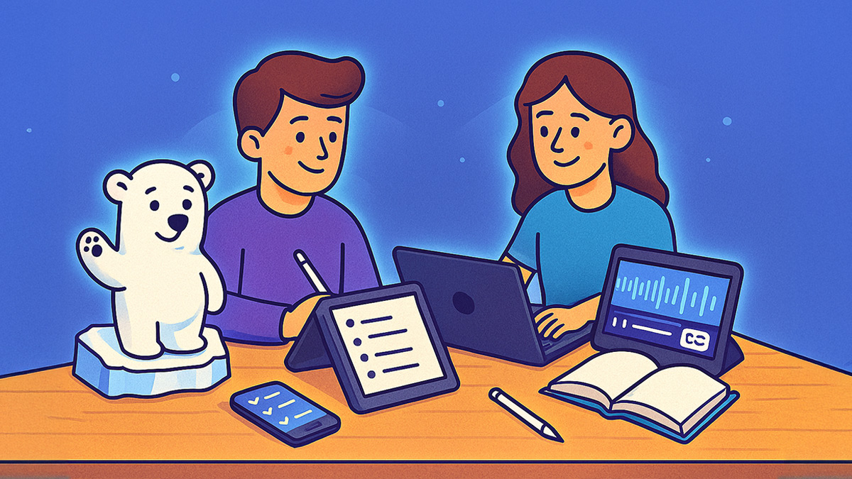 Friendly illustration of students using chatgpt to create a valuable study guides to ace their upcoming exam.