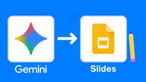 Ai Note Taking Blog For Students – Guides, Prompts, Reviews 7 Excellent illustration showing google gemini logo with arrow to google slide logo showcasing google gemini can be used for presentations in slides