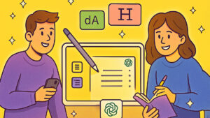 Students creating flashcards with ai for school to study