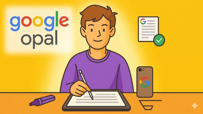 Student using Google Opal AI agent for studying